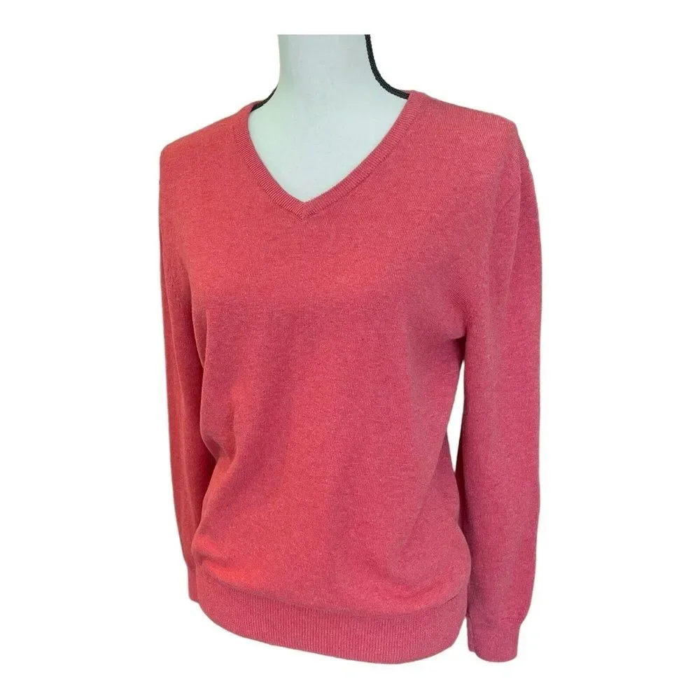 J.Crew Red Long Sleeve V-Neck Pullover Sweater Mens Small